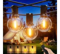 Yuusei Catena Luminosa Esterno, 40MX2 Luci da Esterno Giardino con Telecomando, IP45 Impermeabili, 104+4 G40 Lampadine LED Globo Infrangibili per Gazebo, Balcone, Pergolato, Patii, Matrimoni (80M)