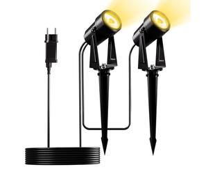 Yuusei Faretti da Esterno 6M, 2 in 1 Pacco Faretto LED da Esterno, 27V Bianco Caldo 3000K, Impermeabile IP65 per Giardino, Sentieri, Recinzioni, Stagni