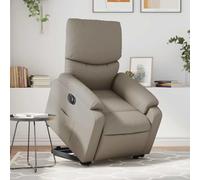 YuuSsea Poltrona relax elettrica con supporto per alzarsi e reclinare, in ecopelle, regolabile, girevole, confortevole, moderna, per soggiorno, camera da letto, ufficio, salone, con gambe in legno
