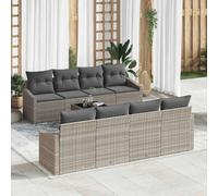 YuuSsea Set di divani con cuscini, 7 pezzi, grigio chiaro, grigio scuro, in rattan sintetico, per esterni, balcone, terrazza, resistente alle intemperie, modulare, con spazio per rilassarsi e stare in
