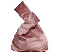 YuuTbiu Borsa da polso, elegante borsa portatile, in velluto a formai di nodo, pochette per telefono, idea regalo per donne, Rosa, middle