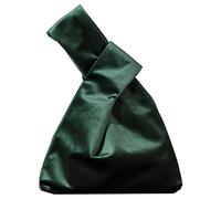 YuuTbiu Borsa da polso, elegante borsa portatile, in velluto a formai di nodo, pochette per telefono, idea regalo per donne, Verde, middle