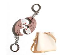 YUVKIN 1 Paio di Portachiavi in Legno a Forma di Lontra, Simpatici Portachiavi per Coppie e Amici, Accessorio per Auto o Borsa, Idea Regalo