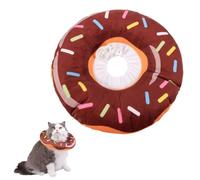 YUVKIN 1 Pcs Collare Morbido Protettivo per Gatti e Cani Anti-Morso Regolabile per Protezione Ferite e Post-Operazione (S) (Donut Marrone)