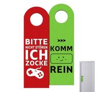 YUVKIN 1 Pezzo Cartello Porta in Feltro, Non Disturbare Sto Giocando o Entra, Regalo Gamer, Decorazione Stanza Gamer, Regalo per Ragazzi, Idee Cool per Adolescenti