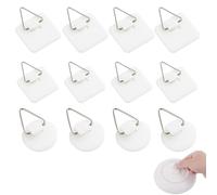 YUVKIN 12 Pezzi Appendiquadri Autoadesivi con Struttura in Lino, Pratici Ganci per Cornici, Forme Versatili per Creatività nella Decorazione