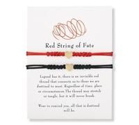 YUVKIN 2 pezzi bracciali delicati con corda a forma di cuore, regolabili per coppie, adatti per ragazzi e ragazze, portafortuna per donna, regali, filo rosso del destino, couple bracelet