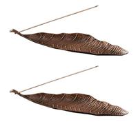 YUVKIN 2 Pezzi Bruciatore di Incenso Ash Catcher, Foglie di Metallo, Porta Incenso per Bastoncini, Brucia Incenso, Ideale per L'interior Design, Meditazione, Yoga (Rame Colore)