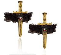 YUVKIN 2 Pezzi Giarrettiera Halloween, Costume da Pirata Donna, Giarrettiera con Pugnale Pirata, per Cosplay, Festa di Halloween, Eventi a Tema Pirata (Taglia Unica) (Nero)