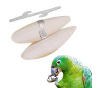 YUVKIN 2 Pezzi Ossi di Seppia Giocattolo da Masticare per Pappagalli con 2 Supporti in Metallo Ossi di Seppia Naturali per Pappagalli, Uccelli, Rettili, Tartarughe e Lumache (12cm)