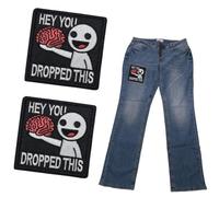 YUVKIN 2 pezzi patch divertenti, dolci, ricamati, tattici con chiusura a strappo, toppe adesive per tessuti, toppe per vestiti, per zaini, borse, gilet, uniformi militari, giacche, jeans, cappelli