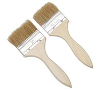 YUVKIN 2 pezzi Pennelli da pittura, Manico in Legno, Pennello muro, Pennellessa muri, Set Pennelli pittura, piatto per pareti, dipingere, verniciare, Pennello per legno (6cm*19cm/7.3cm*20.0cm)