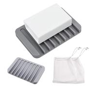 YUVKIN 2 Pezzi Porta Saponetta in Silicone, Con Scolo, Sapone, Porta Saponette Solida, Portasapone, e Da Viaggio, Per Doccia, Vasca da Bagno e Lavandino, Per Cucina e Contatore