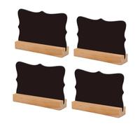 YUVKIN 4 Pezzi Mini Lavagnette con Supporto in Legno, Lavagnette Cancellabili Doppia Faccia, Lavagnette da Tavolo per Scrivere, Cartellini Prezzi, Segnaposti Tavolo Buffet, Panetteria, Feste (A)