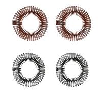 YUVKIN 4 Pezzi Pettine Stretch per Capelli, Pettine Elastico a Cerchio Completo, Accessorio per Capelli in Plastica Flessibile (Nero e Marrone)