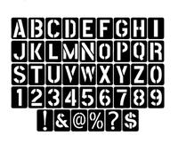 YUVKIN 42 pezzi Stencil Lettere e Numeri Riutilizzabili, Normografo Grandi, Stencil Bambini, Kit di Alfabeto ad Incastro per Artigianato, Verniciatura a Spruzzo e Progetti Artistici (10 cm) (Stile 2)