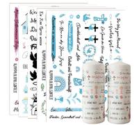 YUVKIN 5 Pezzi tatuajes de cera, tatuaggi a candela, rub on per trasferimento, set di decorazione della comunione, lettere di cera, decorazioni per candele fai da te