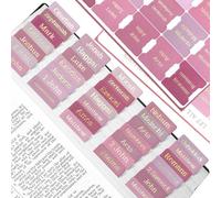YUVKIN 75 Schede Indice Bibbia per Donne, Studio, Bibbia, Journaling, Accessori, Grande Stampa, Vecchio e Nuovo Testamento, con Schede Vuote Laminati (Rosa)