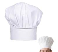 YUVKIN Cappello da Cuoco Unisex Regolabile in Cotone con Rete per Capelli, Professionale per Cucina, Cappello Chef e Cappello Uomo (1 pezzo) (Bianco)