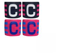 YUVKIN Fascia Capitano Calcio, 4 pezzi, regolabili ed elastiche, fascia da capitano calcio, fascia capitano calcio bambino, multicolore, per Adulti, Junior, da uomo e ragazza, per molti sport