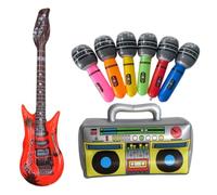YUVKIN Giocattoli Gonfiabili Rock Star - Radio, Cellulare, Microfono - Decorazioni Retro per Feste a Tema Disco, Anni '80 e '90, Outfit di Carnevale