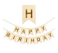 YUVKIN Happy Birthday Striscione Bianco, Buon Compleanno, scritta buon compleanno da appendere, Festone di Buon Compleanno, Decorazione per Feste di Compleanno di Adulti e Bambini