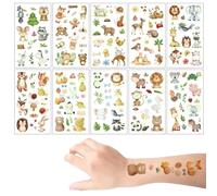 YUVKIN Set di 6 adesivi luminosi al buio, impermeabili e non riflettenti, con animali oltre 150 motivi, adesivi bambini, stickers animali glitter per bambini, scrapbooking, album fotografici, regali