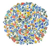 Yuvori Piastrelle a mosaico in porcellana irregolari geometriche astratte moderne da 0,5 kg, fatte a mano, per bagno, soggiorno, cucina, esterni (colore misto, piccolo)