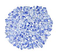 Yuvori Piastrelle per mosaico irregolari in porcellana blu e bianca, 0,5 kg, fatte a mano, per bagno, soggiorno, cucina, per esterni (02, piccola)