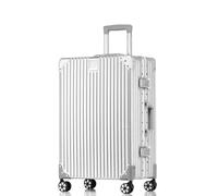 yuweijie Valigia grande con telaio rigido in alluminio e coque in 100% PC. Valigia Trolley con 4 Ruote Doppie Girevoli e Lucchetto TSA Integrato(XXL,78CM, 100L,Argento)