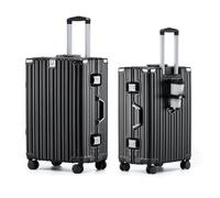 yuweijie Valigia media con coque in 100% PC · Trolley medio · Valigia multifunzione · Manico telescopico · 4 Ruote · TSA · M-67 cm · Nero