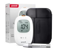 yuwell Misuratore Glicemia con Strisce Reattive x 10 e Lancetti x 10 pcs | Misurazione del Glucosio nel Sangue per il Diabete | 250 Letture e Facile da Espulsione di Strisce