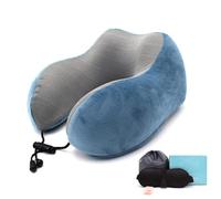 YUWEN Poggiatesta Magnetico a Forma di U 30x28cm Cuscino per Collo Memory Foam Filler con Eyemask Earplug Travel Office Car Abbraccio Cuscino cervicale