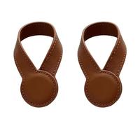 yuwqqoajv Set di clip magnetiche per asciugamani in PU, 2 clip per asciugamani portatili, per cappelli e zaini, resistenti e spaziose per la cucina e lo stoccaggio, marrone