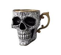yuwqqoajv Tazza da caffè con teschio in stile ribelle, set di tazze di Halloween audaci per le cerimonie quotidiane del caffè, B, Senza piatti