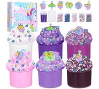 Yuxava Fluffy Butter Slime Kit 70ML,6 Pezzi DIY Mini Slime Per Burro Fluffy,Set di Slime per Bambini,Melma Trasparente e Melma di Burro, Regali di Slime,Bomboniere per feste Slime per ragazze ragazzi