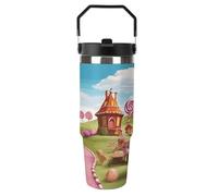 YUXBVKRS Borraccia da viaggio con manico, 900 ml, in acciaio inox, per bevande calde e fredde