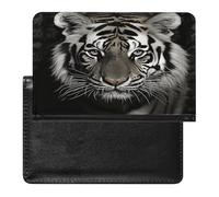YUXBVKRS Porta passaporto da viaggio con stampa tigre bianca e nera | Simpatica custodia per passaporto, porta documenti da viaggio in PU per uomini e donne