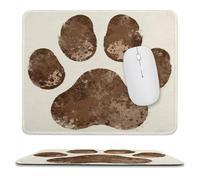 YUXBVKRS Tappetino per mouse con bordo cucito, tappetino per mouse piccolo in gomma, stampa classica con zampa di cane, 24,9 x 30 cm, impermeabile e portatile per ufficio, giochi, studio
