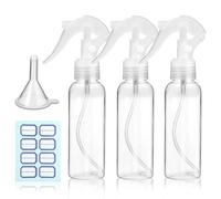 YUXIANLB 3 piccole bottiglie spray in plastica, bottiglie spray vuote, 100 ml, in plastica trasparente, per soluzioni di pulizia, piante, animali domestici, oli essenziali, capelli, cucina