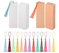 YUXIANLB 40 segnalibri in legno vuoti fai da te segnalibri in legno fai da te in carta kraft con spago colorato kit per la creazione di segnalibri per progetti artistici fai da te forniture etichette