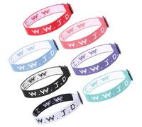 YUXIANLB 7 braccialetti cristiani WWJD per donne e uomini, braccialetti in tessuto regolabili, confezione da 7 braccialetti WWJD, ispirazione alla rinfusa, regali religiosi cristiani per raccolte