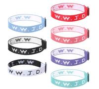 YUXIANLB 7 braccialetti WWJD, braccialetti regolabili Cosa farebbe Gesù, braccialetti alla moda e minimalisti con Gesù per donne e uomini, braccialetti cristiani, braccialetti religiosi regalo, Misura