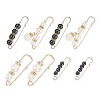YUXIANLB 8 Spille Con Perle Spille Decorative Da Balia Per Vestiti Con Perle Finte Per Donne E Ragazze Per Vestiti Pantaloni Gonne Per Stringere La Vita, Nero + Bianco