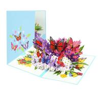 YUXIANLB Biglietti Pop-up Con Farfalle Nella Natura Biglietti Di Auguri Di Compleanno 3D Con Farfalle E Bouquet Di Fiori Per Moglie Madre E Fidanzata Regalo Di Ringraziamento San Valentino