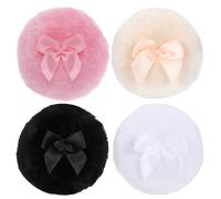 YUXIANLB Soffio per cipria per il corpo, morbidi e soffici, 4 pezzi, lavabili a pelo lungo, in spugna, riutilizzabili, in velluto, per creare un trucco da bagno e da usare a secco, per donne e ragazze