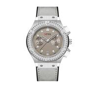 Yuxier Orologi da donna al quarzo con cintura morbida moda orologio da donna rotondo impermeabile calendario orologio da polso da donna, Grigio e argento.