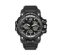 Yuxier Uomo Sport Orologio Sport per le Attività All'aperto per l'Uomo Orologio Impermeabile Visione Notturna Antiurto con Funzione di Allarme Orologio Freddo, Argento nero