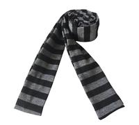 YUXITA Sciarpa a righe Cosplay per adulti Unisex anni 2000 lunga sciarpa sottile primavera autunno sciarpa sottile sciarpa fredda uso quotidiano collo usura, Nero e grigio Strisce sottili, 4*180CM