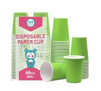 Yuxitia Bicchieri di carta usa e getta, 60 bicchieri di carta per fai da te, matrimoni, feste, picnic, barbecue, viaggi ed eventi, 226,8 g (verde erba)